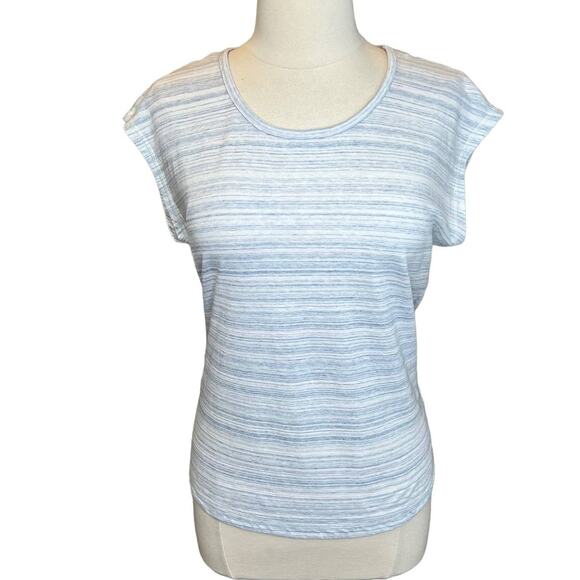 T by Talbots Striped Criss-Cross Back Athletic Cap Sleeve Top Size M - Picture 8 of 8